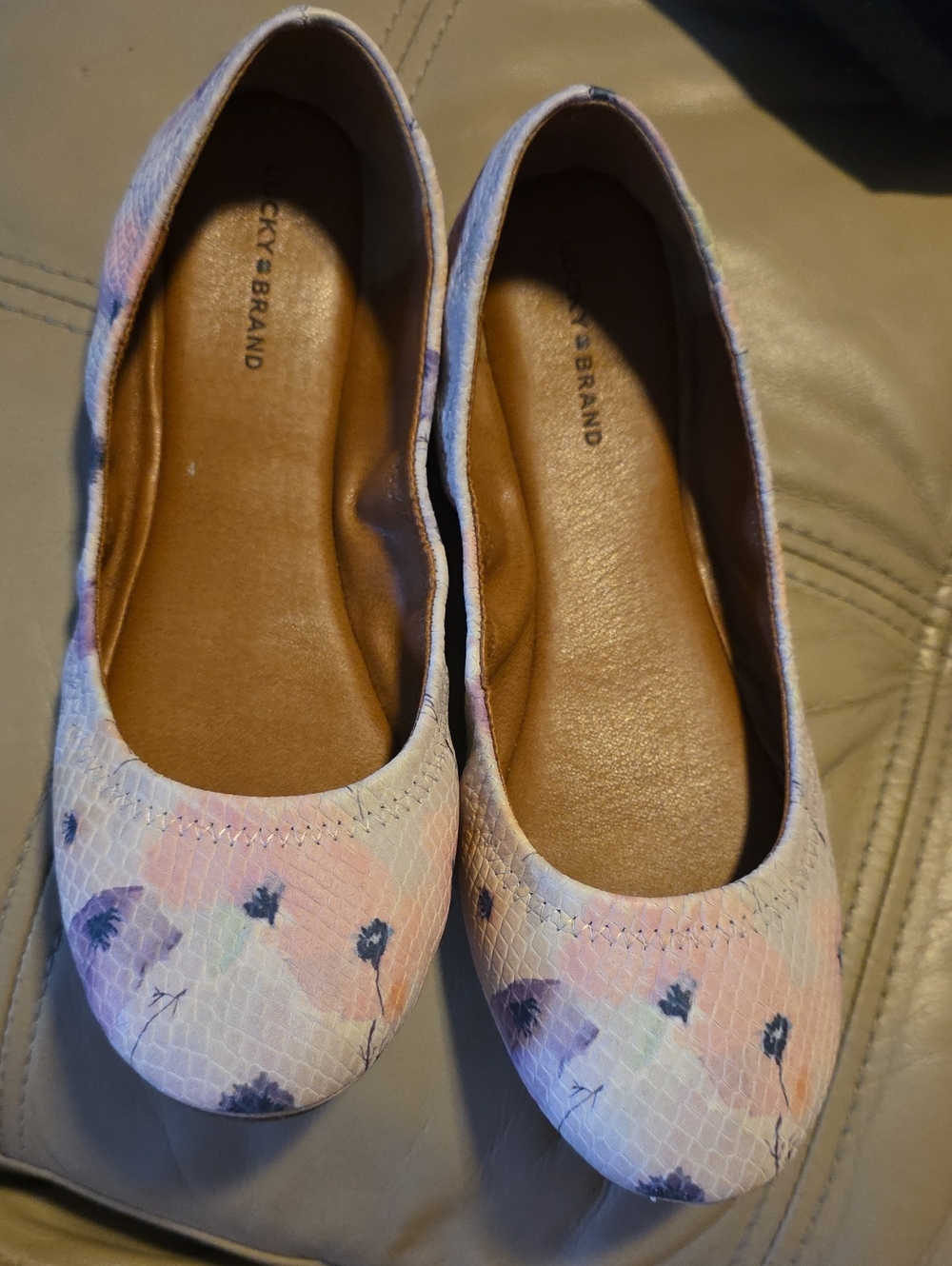 Lucky Brand Women's Pastel Floral Ballet Flats - Pink
